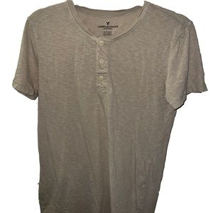 American Eagle Men’s Tan Half Button Up